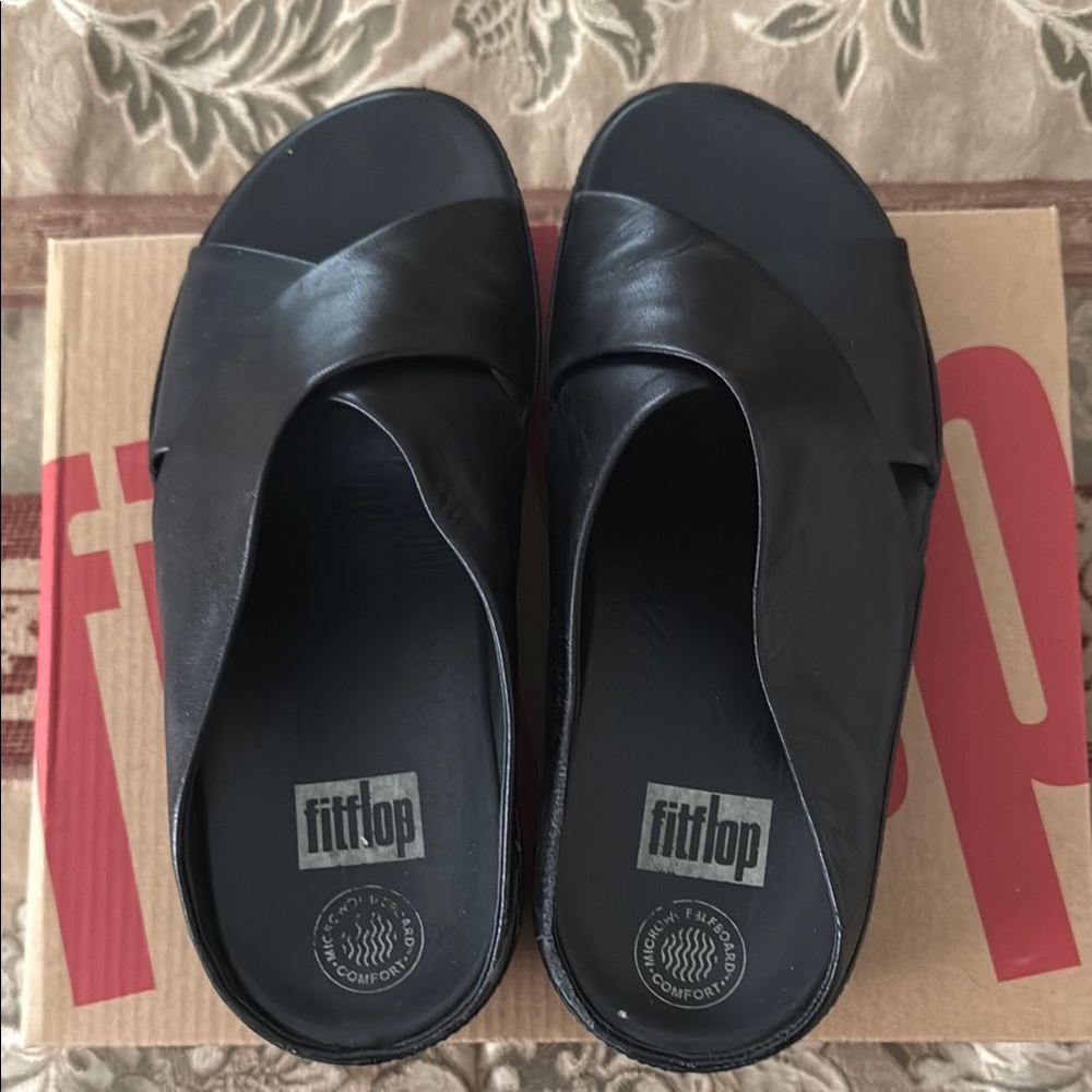 FitFlop Black Wedge Slides